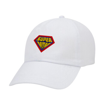 Super Mom 3D, Καπέλο Ενηλίκων Baseball Λευκό 5-φύλλο (POLYESTER, ΕΝΗΛΙΚΩΝ, UNISEX, ONE SIZE)