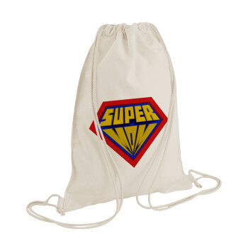 Super Mom 3D, Τσάντα πλάτης πουγκί GYMBAG natural (28x40cm)