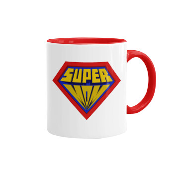 Super Mom 3D, Mug colored red, ceramic, 330ml