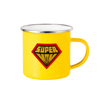 Super Mom 3D, Yellow Enamel Metallic Cup 360ml