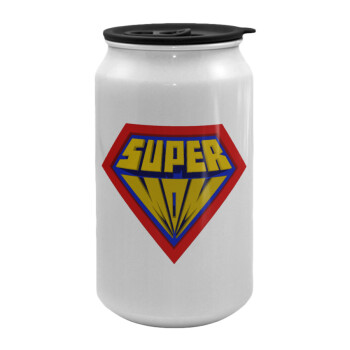 Super Mom 3D, Κούπα ταξιδιού μεταλλική με καπάκι (tin-can) 500ml