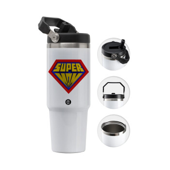 Super Mom 3D, Θερμός Ανοξείδωτο 30oz με χερούλι