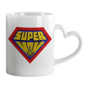 Super Mom 3D, Mug heart handle, ceramic, 330ml