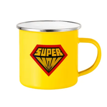 Super Mom 3D, Yellow Enamel Metallic Cup 360ml