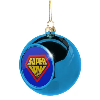 Super Mom 3D, Στολίδι Χριστουγεννιάτικη μπάλα δένδρου Μπλε 8cm