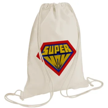 Super Mom 3D, Τσάντα πλάτης πουγκί GYMBAG natural (28x40cm)