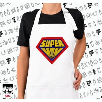 Super Mom 3D, Ποδιά μακριά Σεφ ολόσωμη με τσέπες white (ΕΝΗΛΙΚΩΝ)