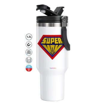 Super Mom 3D, Mega Travel Mug / Κούπα Ταξιδίου, διπλού τοιχώματος (θερμό) 1,2L