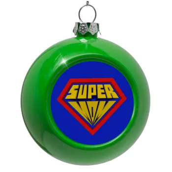 Super Mom 3D, Green Christmas tree ornament bauble 8cm