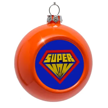 Super Mom 3D, Στολίδι Χριστουγεννιάτικη μπάλα δένδρου Πορτοκαλί 8cm