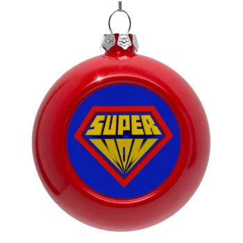 Super Mom 3D, Red Christmas tree ornament bauble 8cm