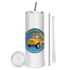 Tumbler stainless steel 600ml, with metal straw & cleaning brush