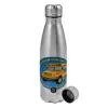 Metallic water bottle, stainless steel, 750ml
