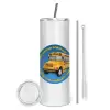 Tumbler stainless steel 600ml, with metal straw & cleaning brush