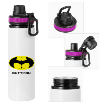 Buttman, Metallic water bottle with safety lid, 850ml aluminum