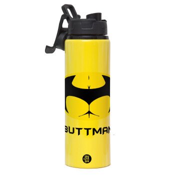 Buttman, Metallic water bottle with safety lid, 850ml aluminum