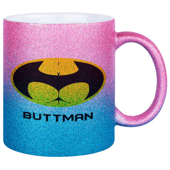 Buttman, Κούπα Χρυσή/Μπλε Glitter, κεραμική, 330ml