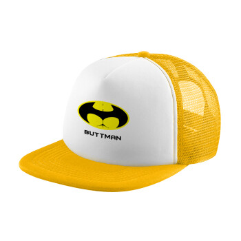 Buttman, Καπέλο Soft Trucker με Δίχτυ Κίτρινο/White 