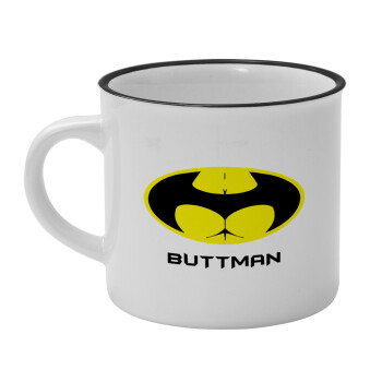 Buttman, Κούπα κεραμική vintage Λευκή/Μαύρη 230ml