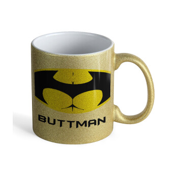 Buttman, Κούπα Χρυσή Glitter που γυαλίζει, κεραμική, 330ml