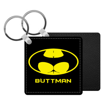 Buttman, Μπρελόκ Δερματίνη, τετράγωνο ΜΑΥΡΟ (5x5cm)