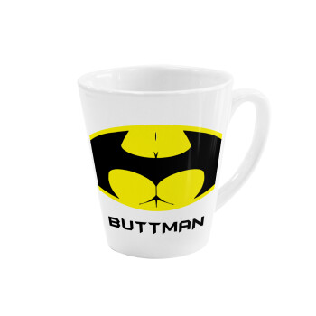 Buttman, Κούπα κωνική Latte Λευκή, κεραμική, 300ml