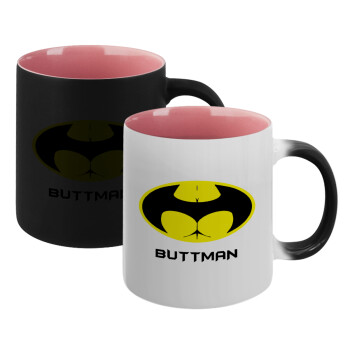 Buttman, Κούπα Μαγική εσωτερικό ΡΟΖ, κεραμική 330ml που αλλάζει χρώμα με το ζεστό ρόφημα