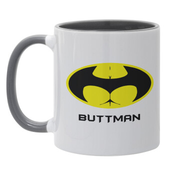 Buttman, Κούπα χρωματιστή γκρι, κεραμική, 330ml
