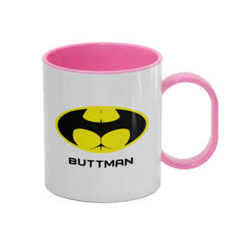 Buttman, Κούπα (πλαστική) (BPA-FREE) Polymer Ροζ για παιδιά, 330ml