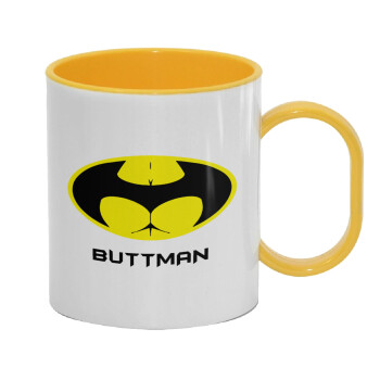 Buttman, Κούπα (πλαστική) (BPA-FREE) Polymer Κίτρινη για παιδιά, 330ml