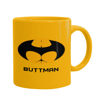 Buttman, Ceramic coffee mug yellow, 330ml (1pcs)