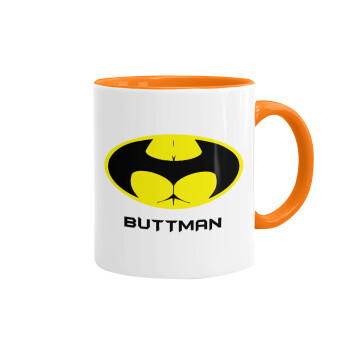 Buttman, Κούπα χρωματιστή πορτοκαλί, κεραμική, 330ml