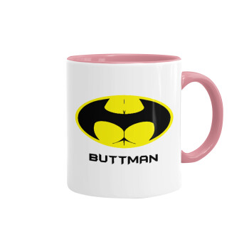 Buttman, Κούπα χρωματιστή ροζ, κεραμική, 330ml