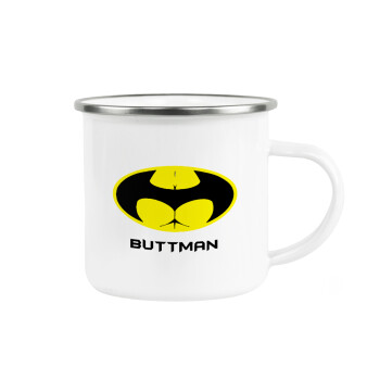 Buttman, Metallic enamel cup white 360ml