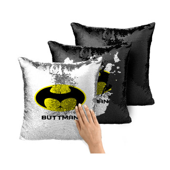 Buttman, Μαξιλάρι καναπέ Μαγικό Μαύρο με πούλιες 40x40cm περιέχεται το γέμισμα