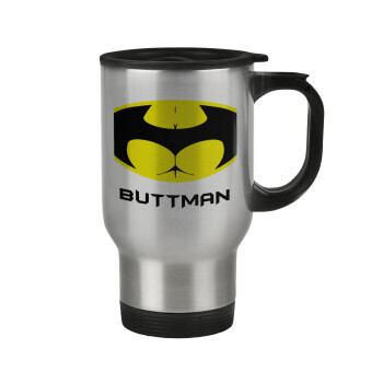 Buttman, Stainless steel travel mug with lid, double wall 450ml