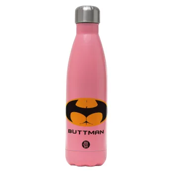 Buttman, Metal mug thermos Pink Mat (Stainless steel), double wall, 500ml