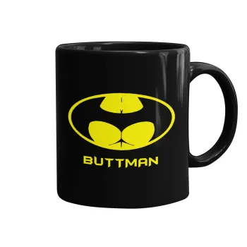 Buttman, Mug black, ceramic, 330ml