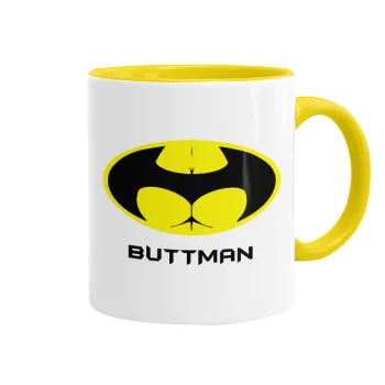 Buttman, Mug colored yellow, ceramic, 330ml