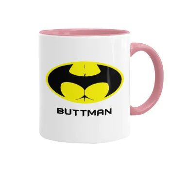 Buttman, Κούπα χρωματιστή ροζ, κεραμική, 330ml