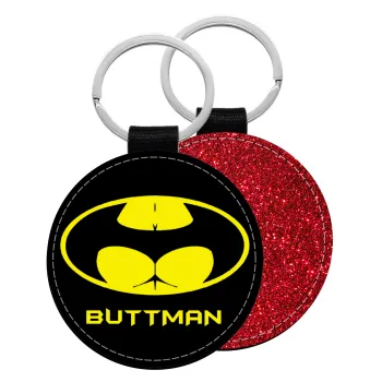 Buttman, Μπρελόκ Δερματίνη, στρογγυλό ΚΟΚΚΙΝΟ (5cm)