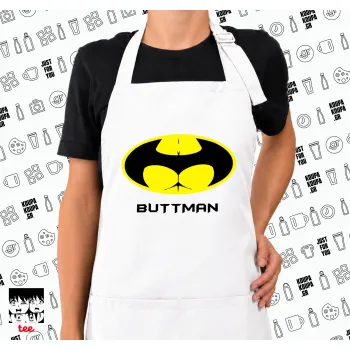 Buttman, Ποδιά μακριά Σεφ ολόσωμη με τσέπες white (ΕΝΗΛΙΚΩΝ)