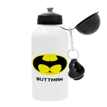 Buttman, Metal water bottle, White, aluminum 500ml