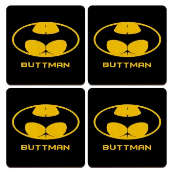 Buttman, ΣΕΤ x4 Σουβέρ ξύλινα τετράγωνα plywood (9cm)