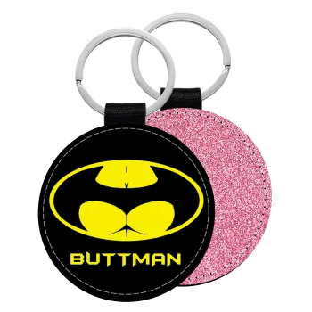 Buttman, Μπρελόκ Δερματίνη, στρογγυλό ΡΟΖ (5cm)