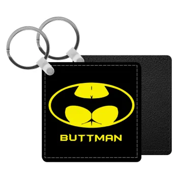 Buttman, Μπρελόκ Δερματίνη, τετράγωνο ΜΑΥΡΟ (5x5cm)