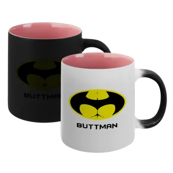 Buttman, Κούπα Μαγική εσωτερικό ΡΟΖ, κεραμική 330ml που αλλάζει χρώμα με το ζεστό ρόφημα
