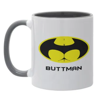 Buttman, Κούπα χρωματιστή γκρι, κεραμική, 330ml