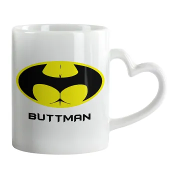 Buttman, Mug heart handle, ceramic, 330ml