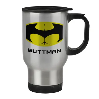 Buttman, Κούπα ταξιδιού ανοξείδωτη με καπάκι, διπλού τοιχώματος (θερμό) 450ml